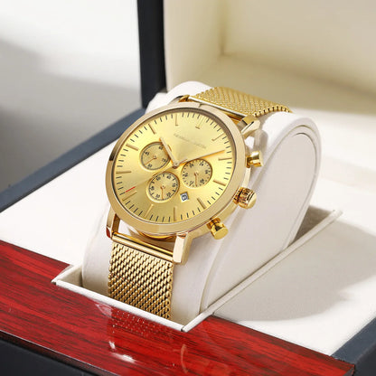 Relógio Masculino Aço Inox Quartzo Hannah Martin Lux
