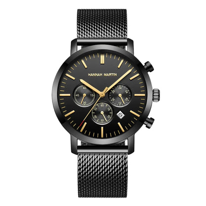 Relógio Masculino Aço Inox Quartzo Hannah Martin Lux