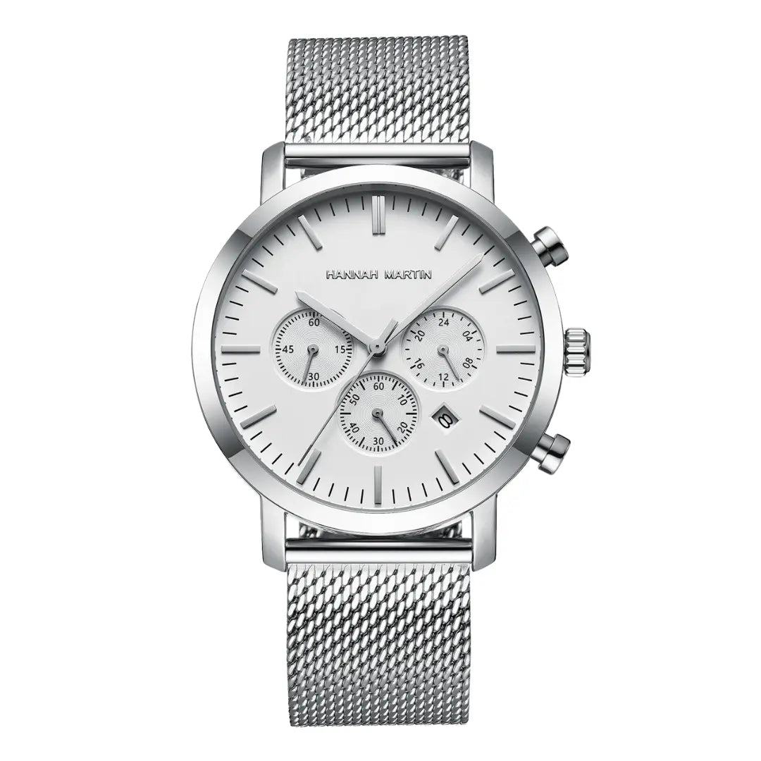 Relógio Masculino Aço Inox Quartzo Hannah Martin Lux