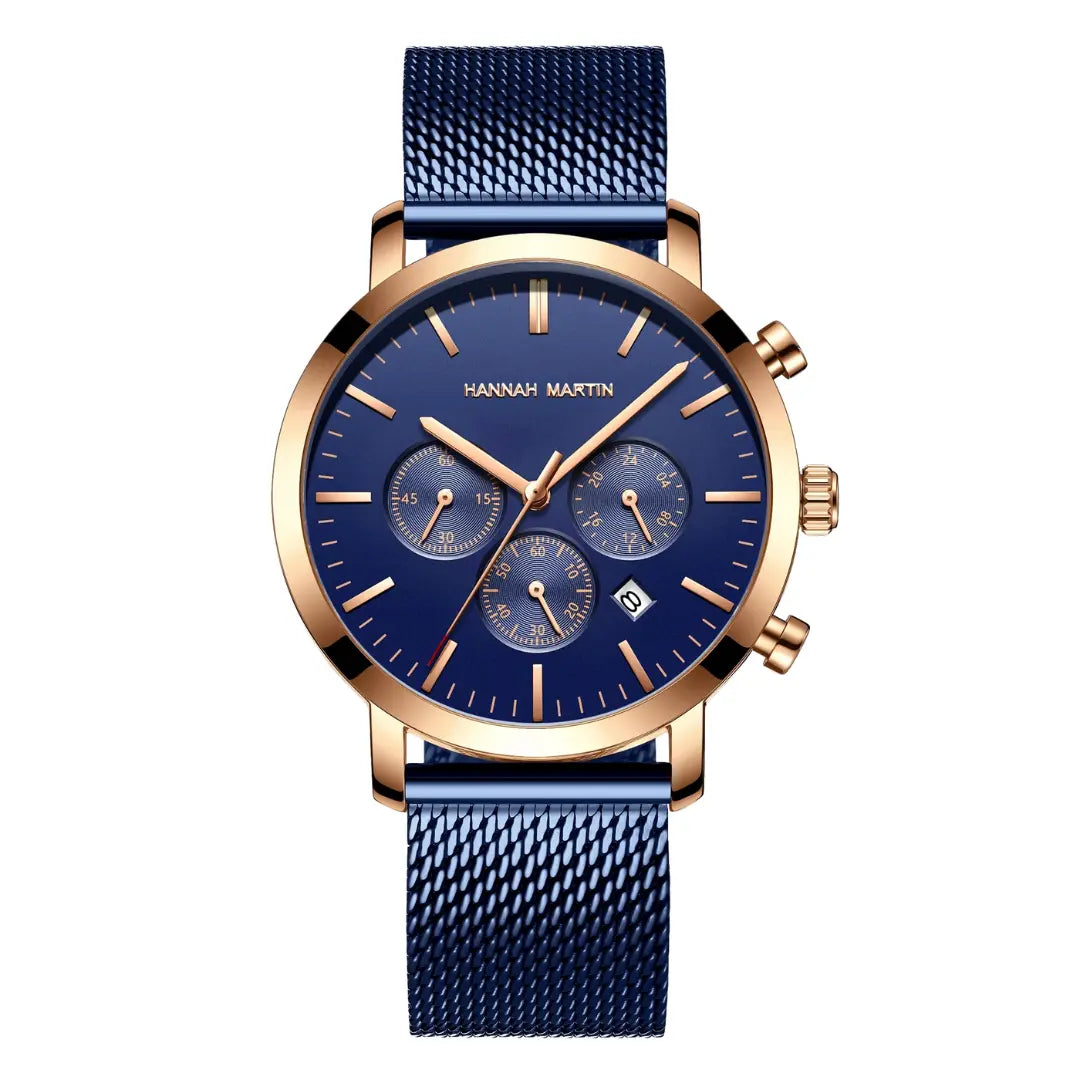 Relógio Masculino Aço Inox Quartzo Hannah Martin Lux