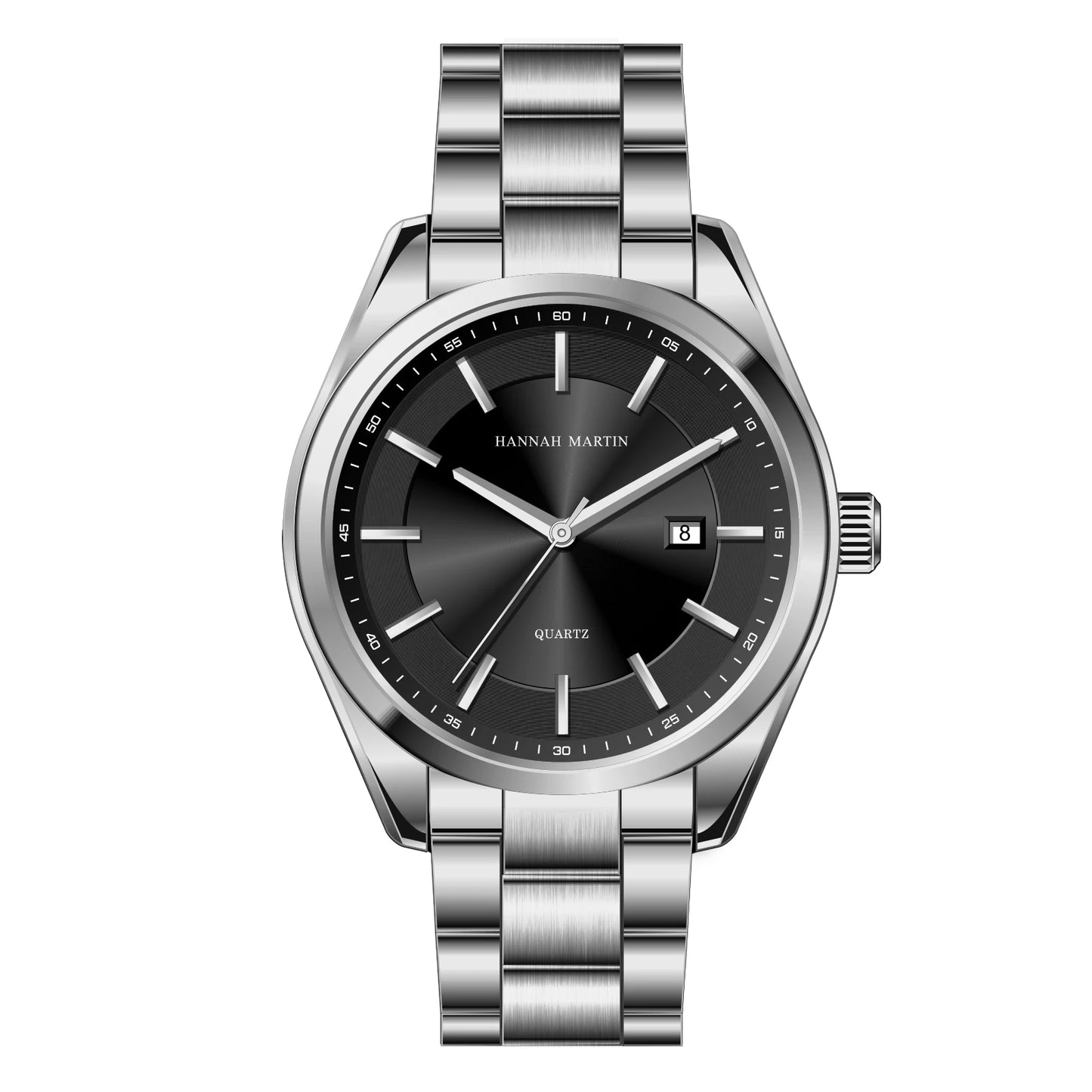 Relógio Masculino Aço Inox Quartzo Hannah Martin Stainless