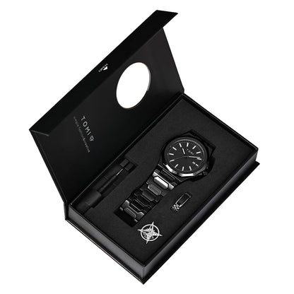 Relógio Masculino Aço Inox Quartzo (Kit Presente)