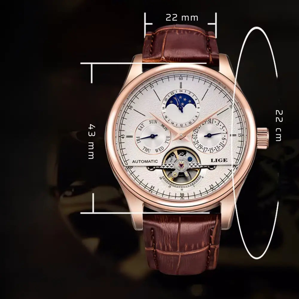 Relógio Masculino Automático Lige Tourbillon