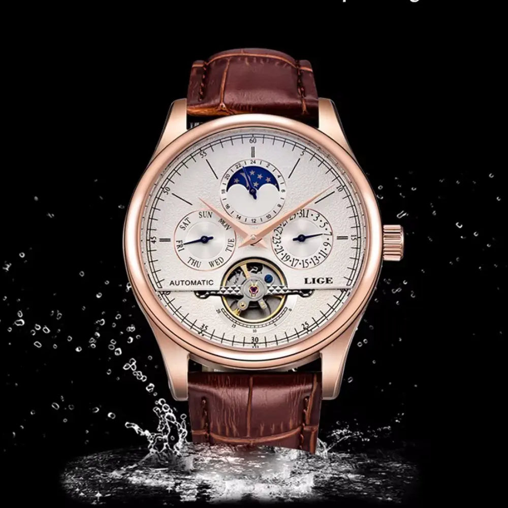 Relógio Masculino Automático Lige Tourbillon
