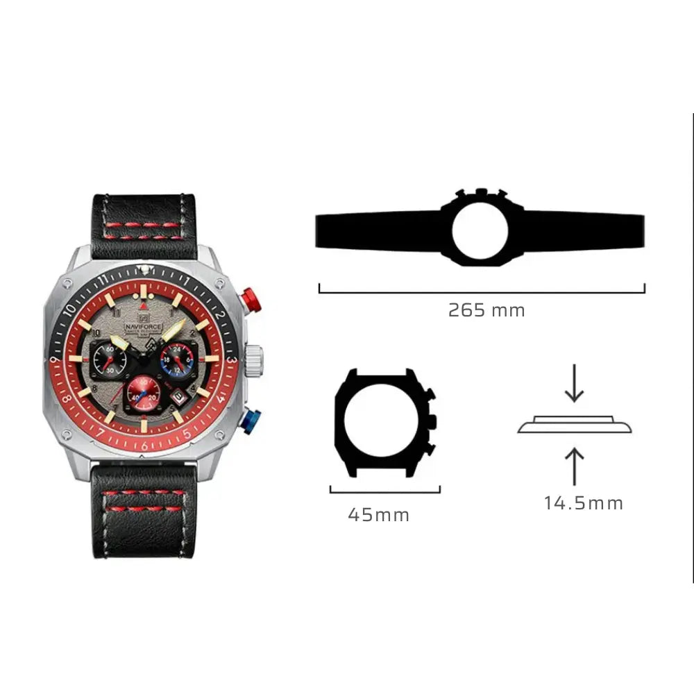 Relógio Masculino Esportivo A Prova D'água Naviforce Luxor