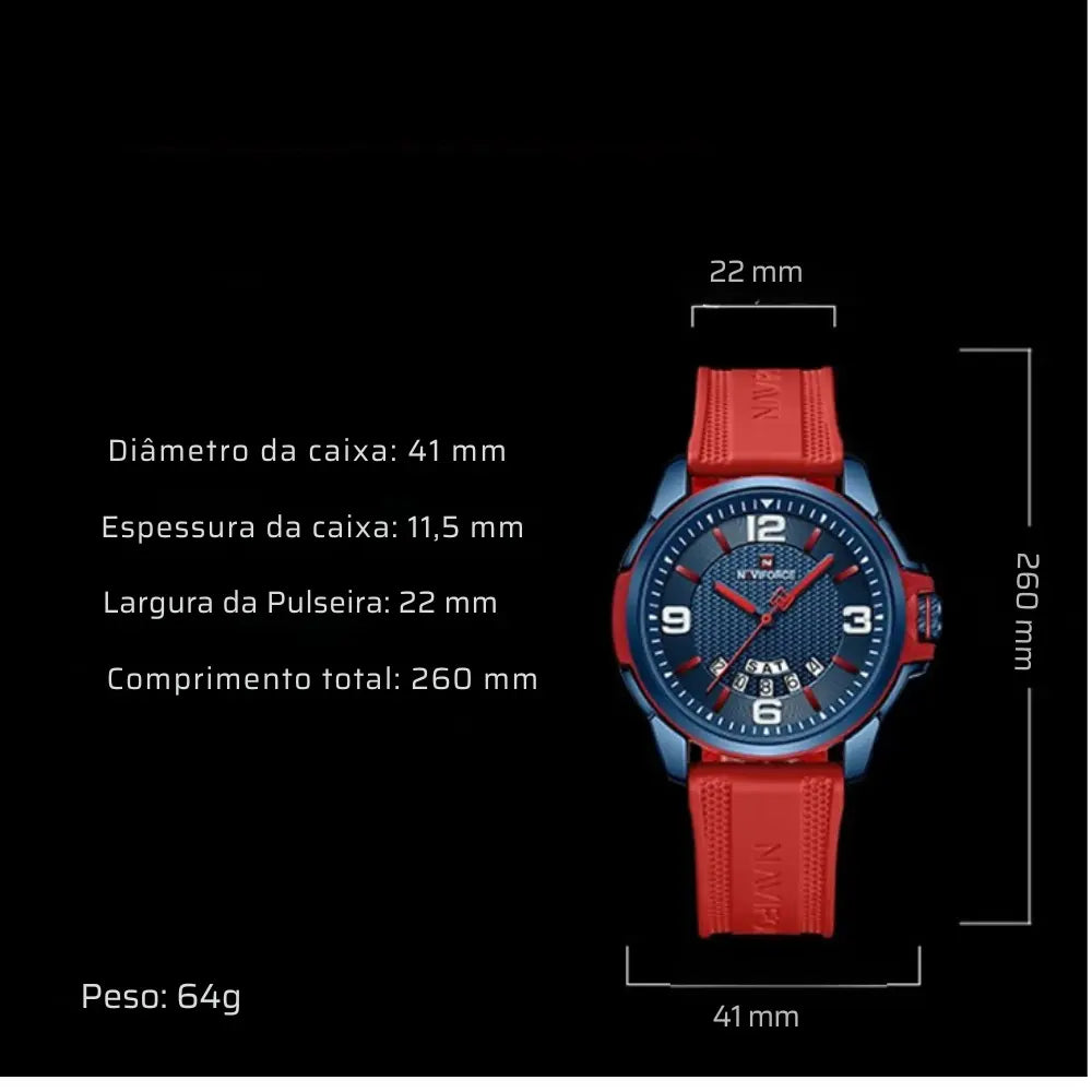 Relógio Masculino Esportivo Quartzo Naviforce Military Color