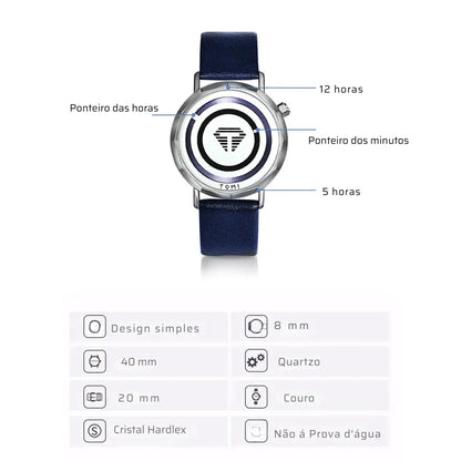 Relógio Masculino Minimalista Casual Roman
