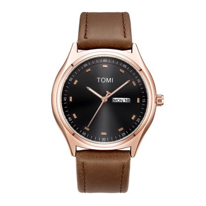 Relógio Masculino Minimalista Pulseira de Couro Athens