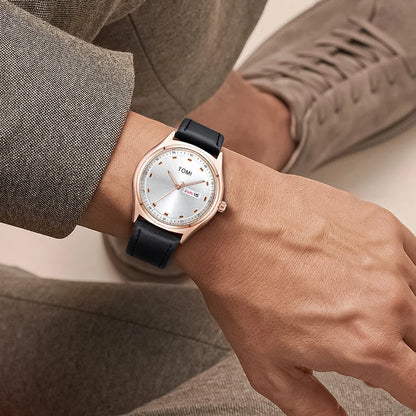 Relógio Masculino Minimalista Pulseira de Couro Athens