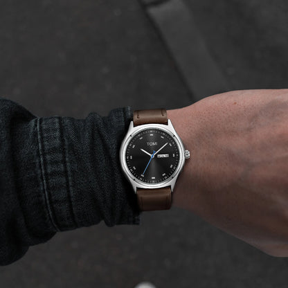 Relógio Masculino Minimalista Pulseira de Couro Athens