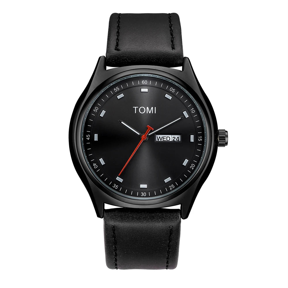 Relógio Masculino Minimalista Pulseira de Couro Athens