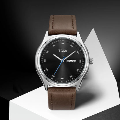 Relógio Masculino Minimalista Pulseira de Couro Athens