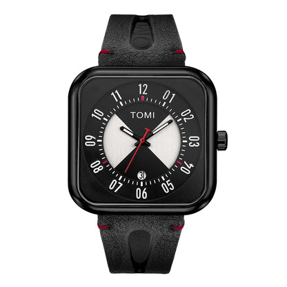 Relógio Masculino Pulseira de Couro Quadrado Quartzo Kronos