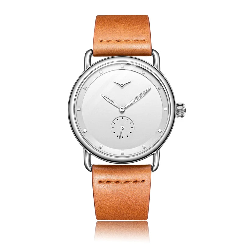 Relógio Masculino Pulseira de Couro Quartzo Eagle