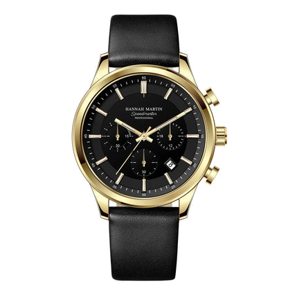 Relógio Masculino Pulseira de Couro Quartzo Hannah Martin Brand