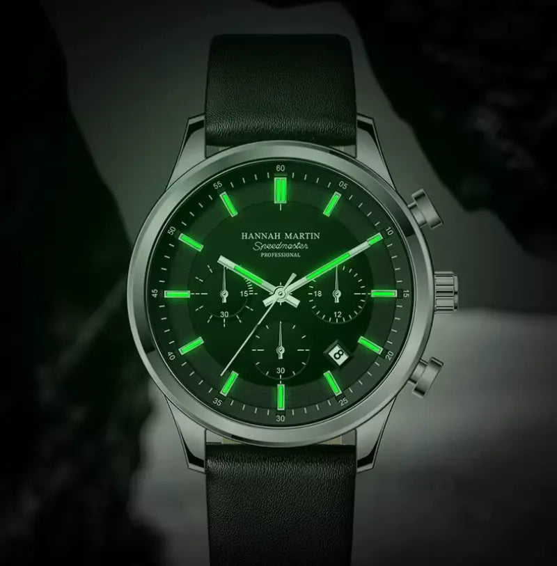 Relógio Masculino Pulseira de Couro Quartzo Hannah Martin Brand