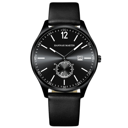 Relógio Masculino Pulseira de Couro Quartzo Hannah Martin Business