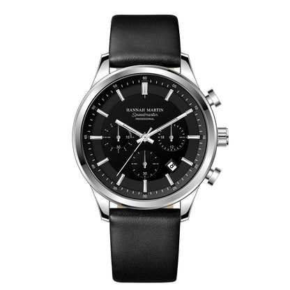 Relógio Masculino Pulseira de Couro Quartzo Hannah Martin Demetrius