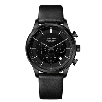 Relógio Masculino Pulseira de Couro Quartzo Hannah Martin Demetrius