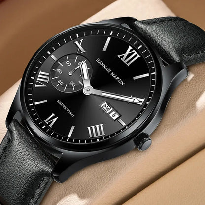 Relógio Masculino Pulseira de Couro Quartzo Hannah Martin Executive