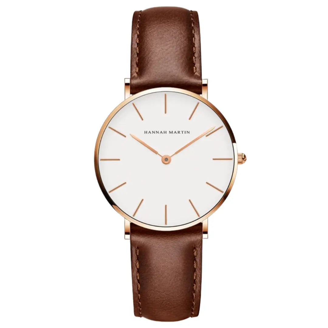 Relógio Masculino Pulseira de Couro Quartzo Hannah Martin Heat