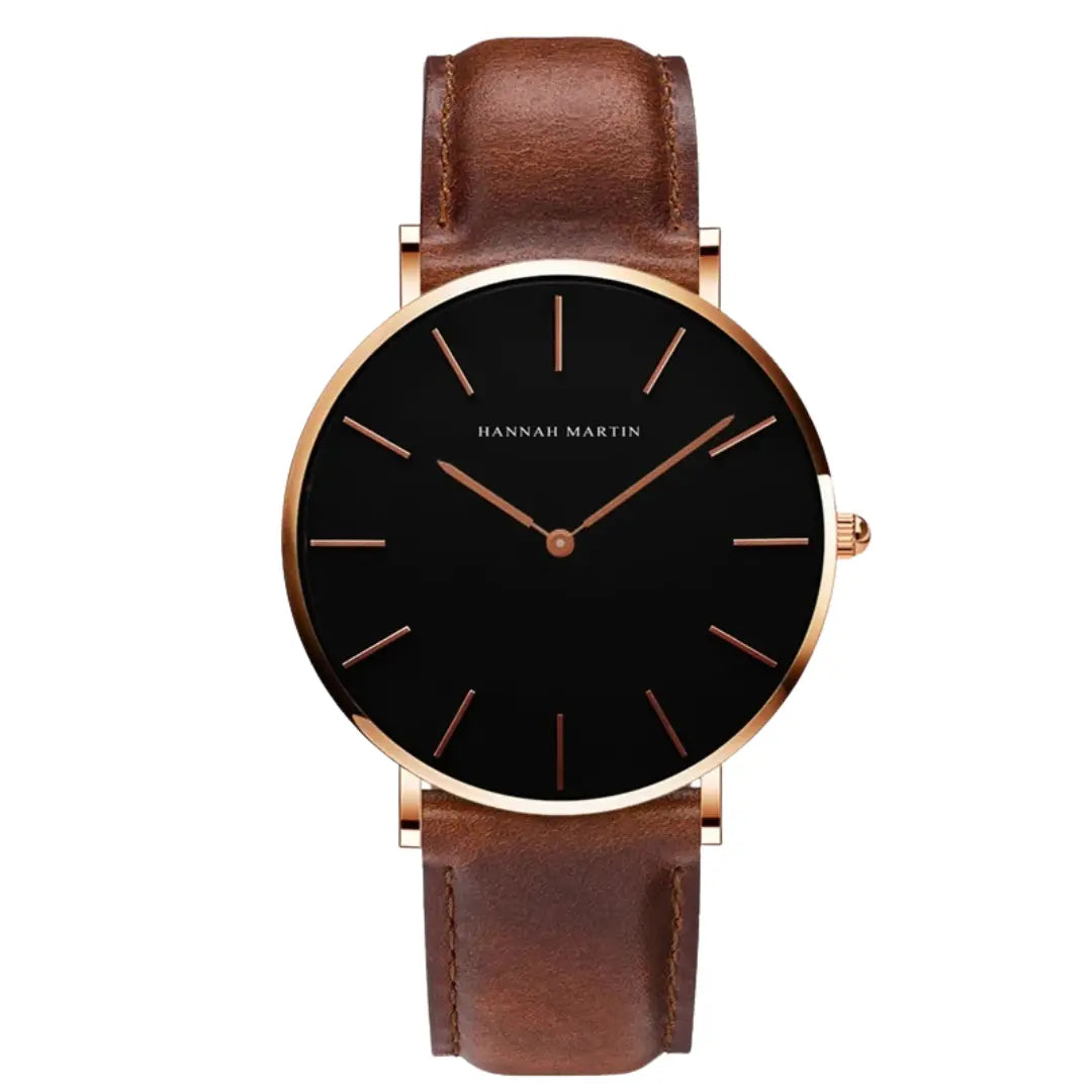 Relógio Masculino Pulseira de Couro Quartzo Hannah Martin Heat