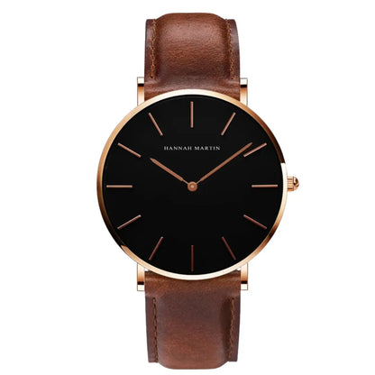 Relógio Masculino Pulseira de Couro Quartzo Hannah Martin Heat