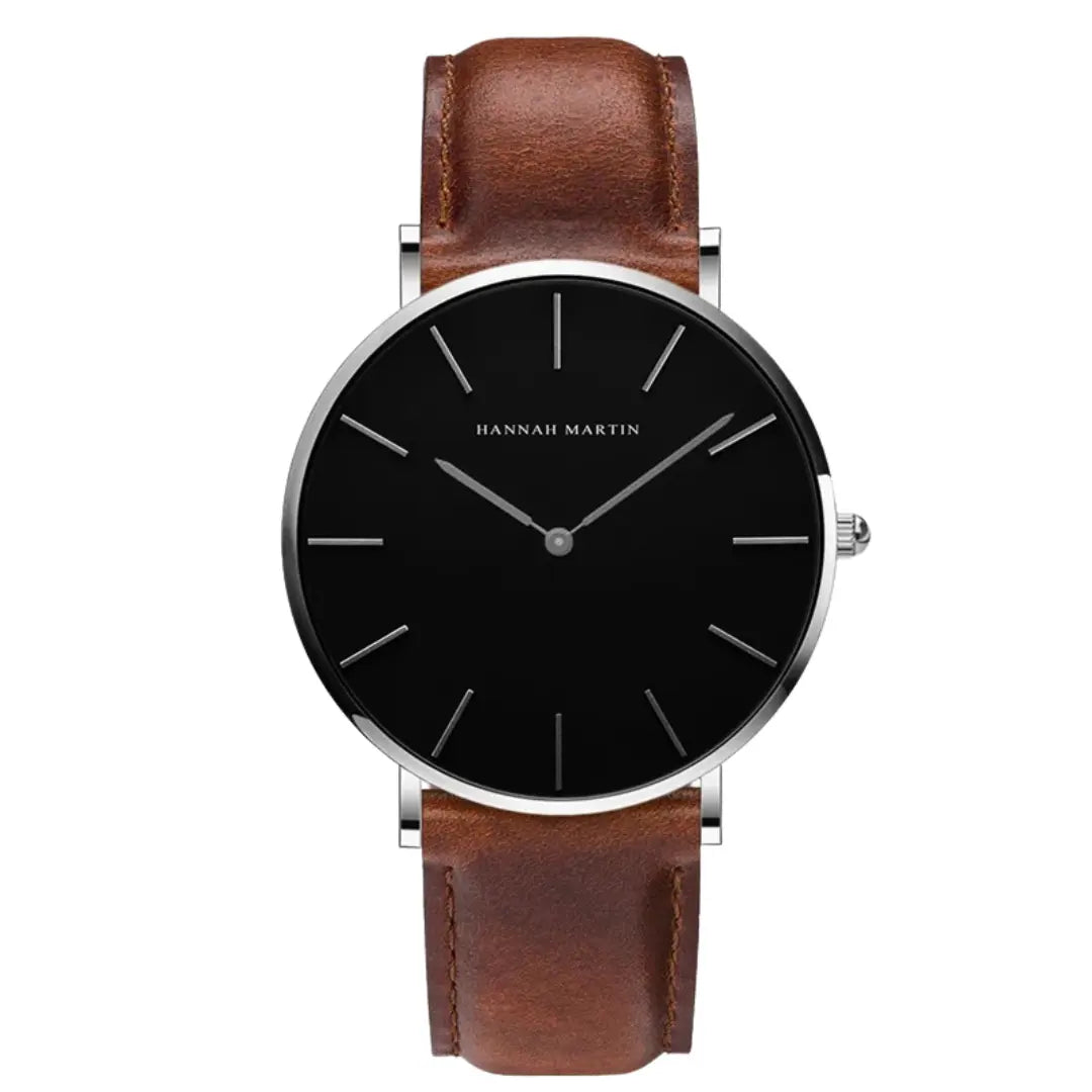 Relógio Masculino Pulseira de Couro Quartzo Hannah Martin Heat