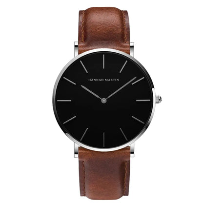 Relógio Masculino Pulseira de Couro Quartzo Hannah Martin Heat