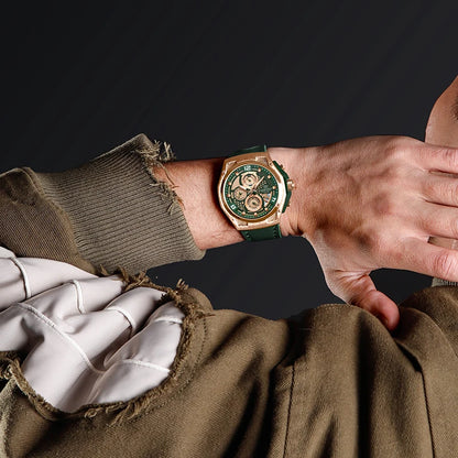 Relógio Masculino Pulseira de Couro Quartzo Naviforce Luxury