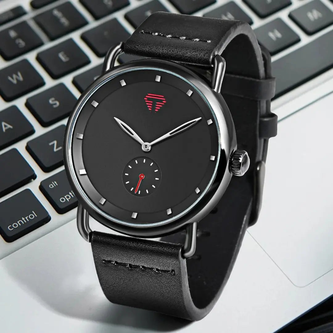 Relógio Masculino Pulseira de Couro Quartzo Proteo
