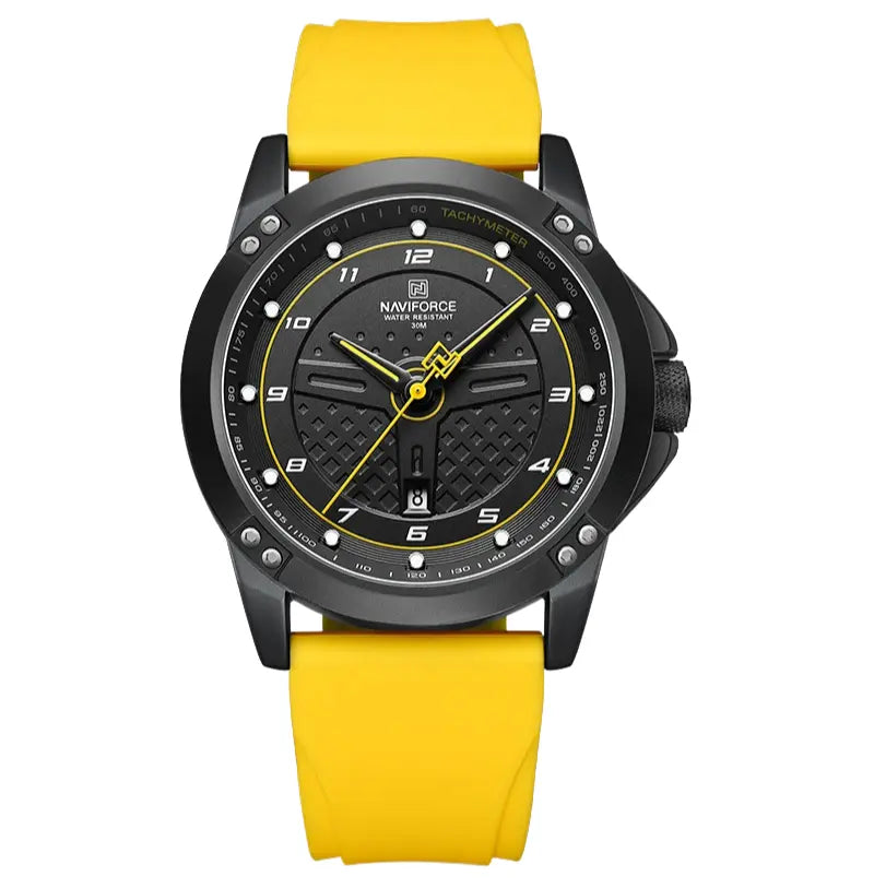 Relógio Masculino Pulseira de Silicone A Prova D'água Naviforce Moonlight