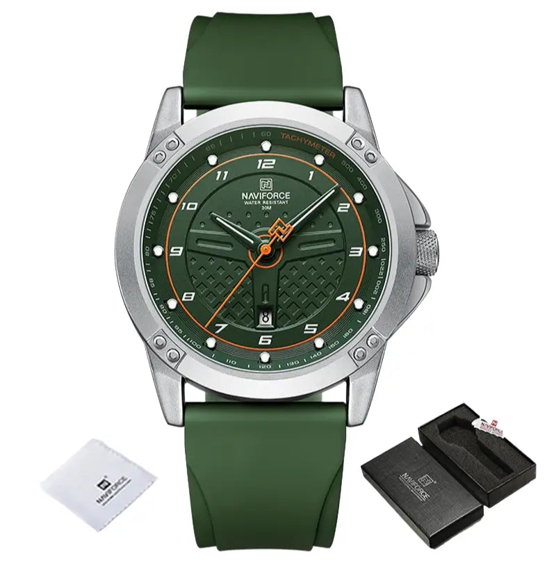 Relógio Masculino Pulseira de Silicone A Prova D'água Naviforce Moonlight