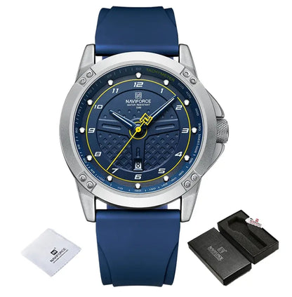 Relógio Masculino Pulseira de Silicone A Prova D'água Naviforce Moonlight