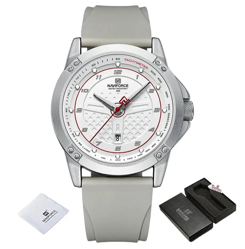 Relógio Masculino Pulseira de Silicone A Prova D'água Naviforce Moonlight