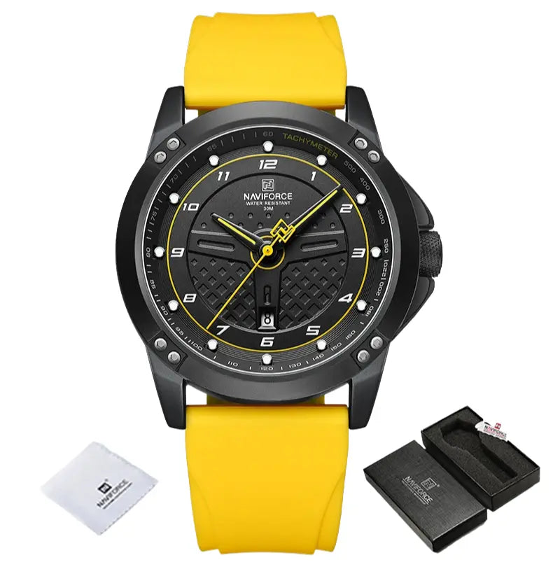 Relógio Masculino Pulseira de Silicone A Prova D'água Naviforce Moonlight