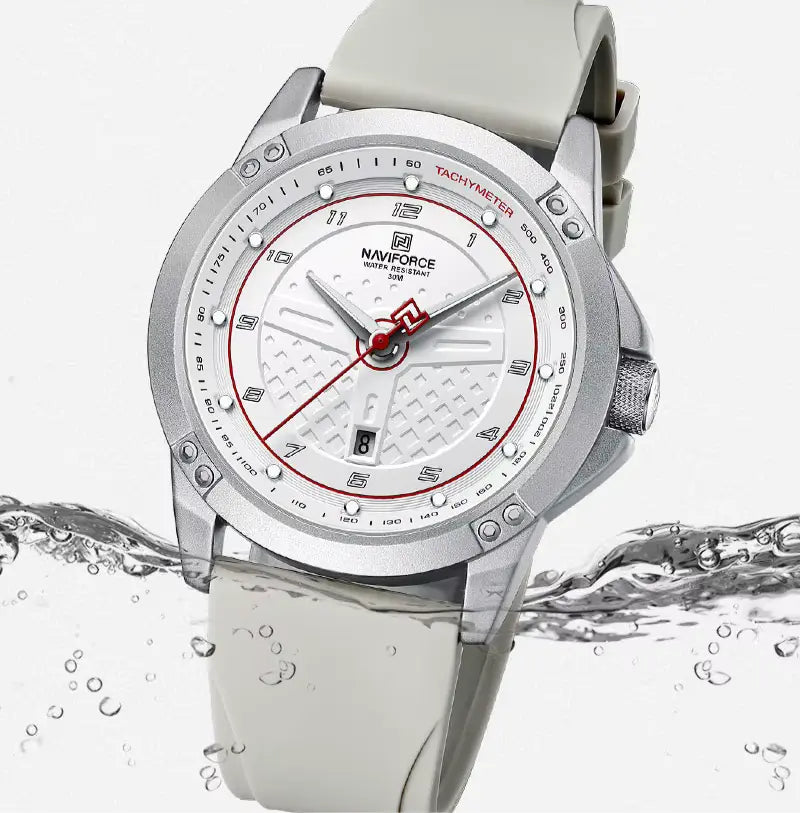 Relógio Masculino Pulseira de Silicone A Prova D'água Naviforce Moonlight