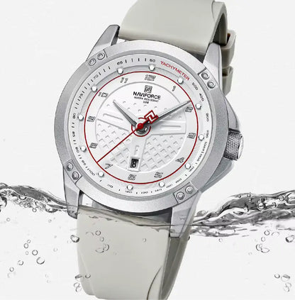 Relógio Masculino Pulseira de Silicone A Prova D'água Naviforce Moonlight