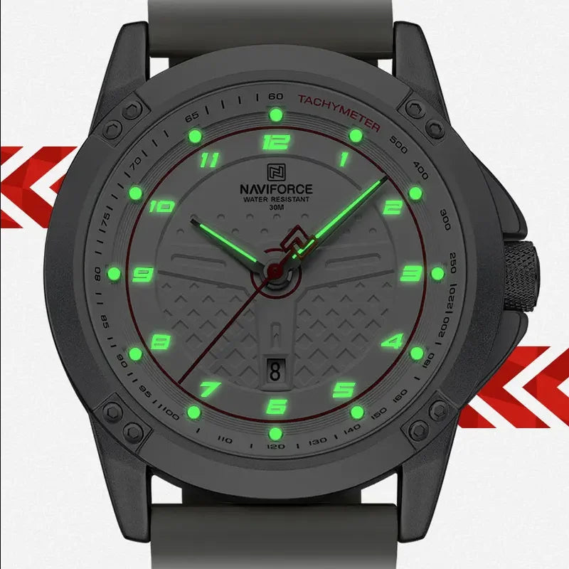 Relógio Masculino Pulseira de Silicone A Prova D'água Naviforce Moonlight