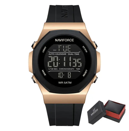 Relógio Masculino Pulseira de Silicone A Prova D'água Naviforce Ocean