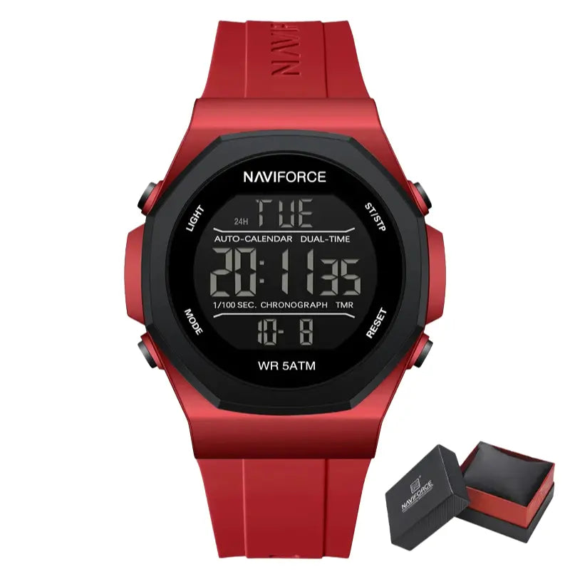 Relógio Masculino Pulseira de Silicone A Prova D'água Naviforce Ocean