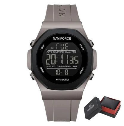Relógio Masculino Pulseira de Silicone A Prova D'água Naviforce Ocean