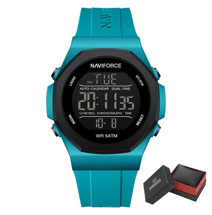 Relógio Masculino Pulseira de Silicone A Prova D'água Naviforce Ocean