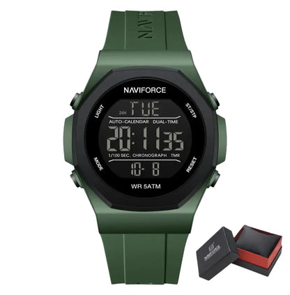 Relógio Masculino Pulseira de Silicone A Prova D'água Naviforce Ocean