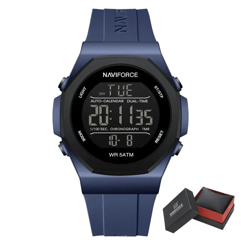Relógio Masculino Pulseira de Silicone A Prova D'água Naviforce Ocean