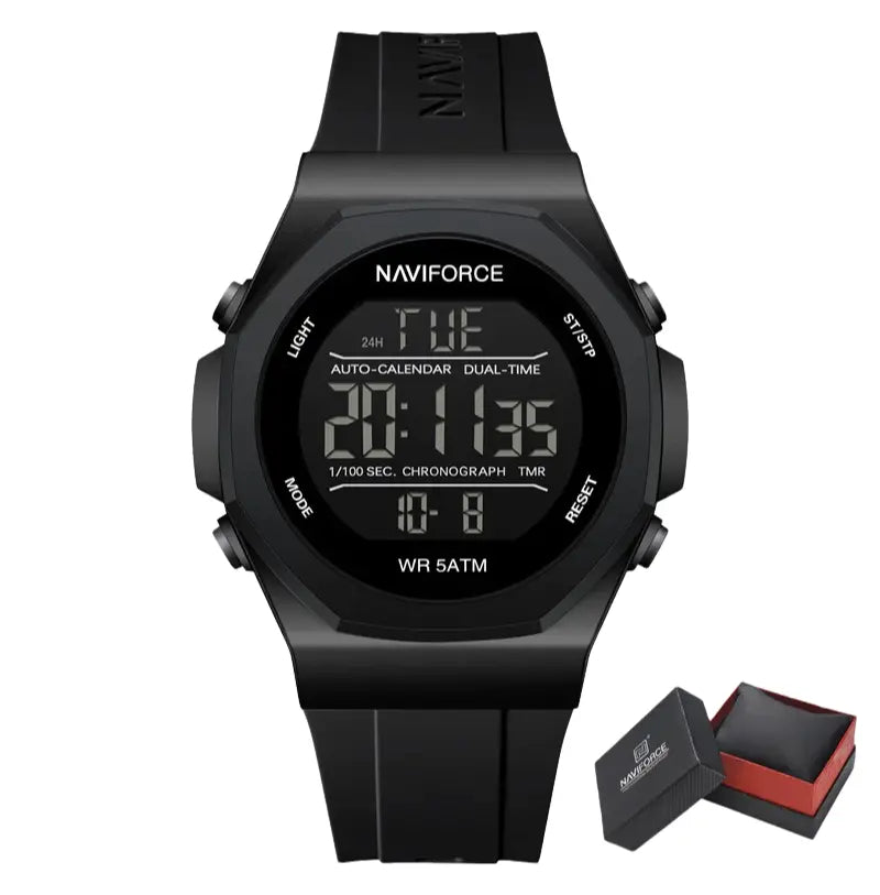 Relógio Masculino Pulseira de Silicone A Prova D'água Naviforce Ocean