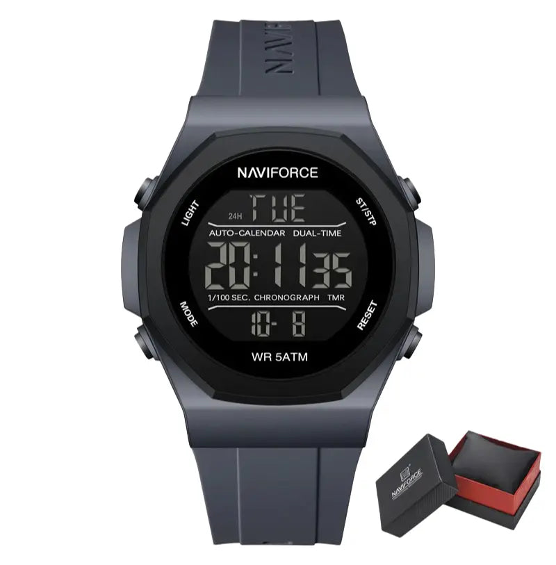 Relógio Masculino Pulseira de Silicone A Prova D'água Naviforce Ocean