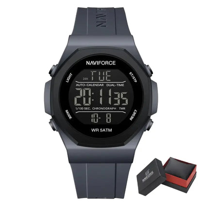 Relógio Masculino Pulseira de Silicone A Prova D'água Naviforce Ocean
