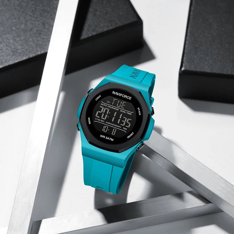 Relógio Masculino Pulseira de Silicone A Prova D'água Naviforce Ocean