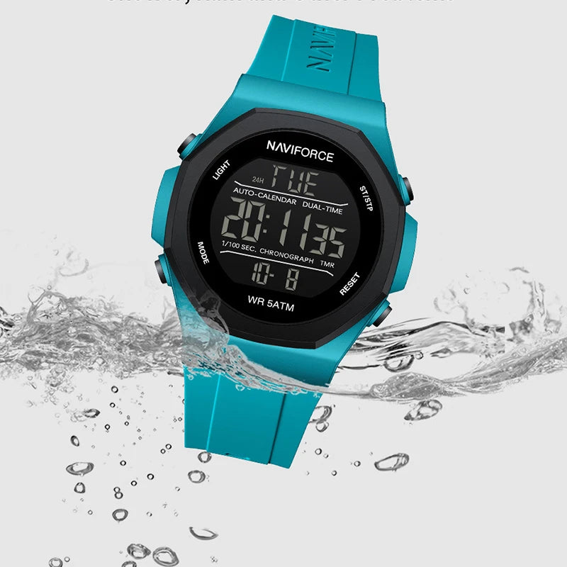Relógio Masculino Pulseira de Silicone A Prova D'água Naviforce Ocean